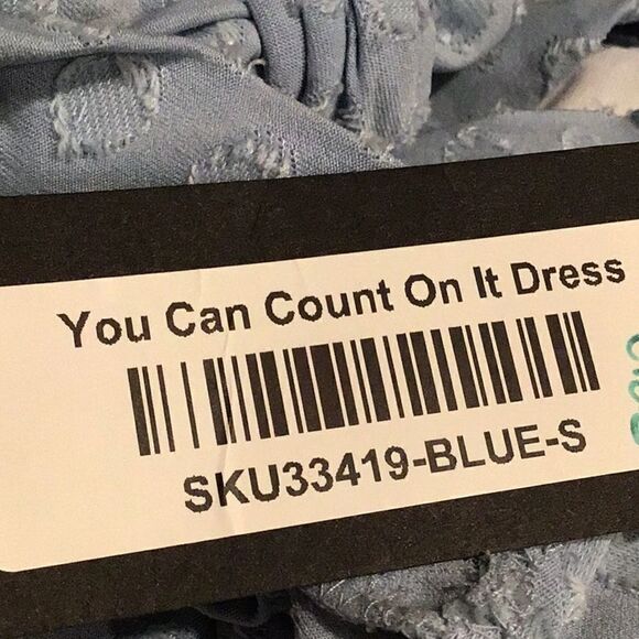 White Birch Pastel Blue You Can Count In It Mini Dress- NEW - Picture 12 of 12